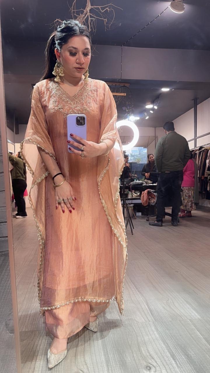 Safari Shimmer Kaftan Set with Inner
