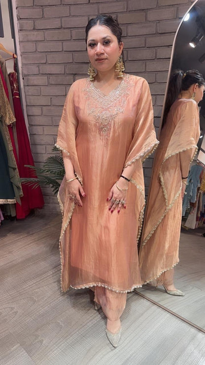 Safari Shimmer Kaftan Set with Inner