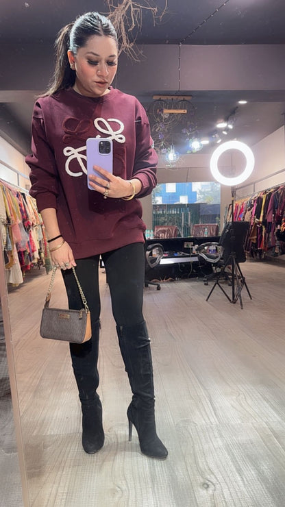 Beloved Mahroon winter sweatshirt