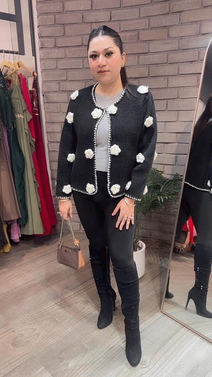 Channel Flower Black white Jacket