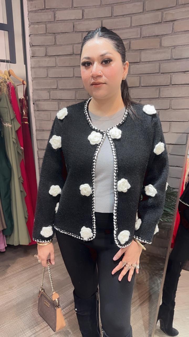 Channel Flower Black white Jacket