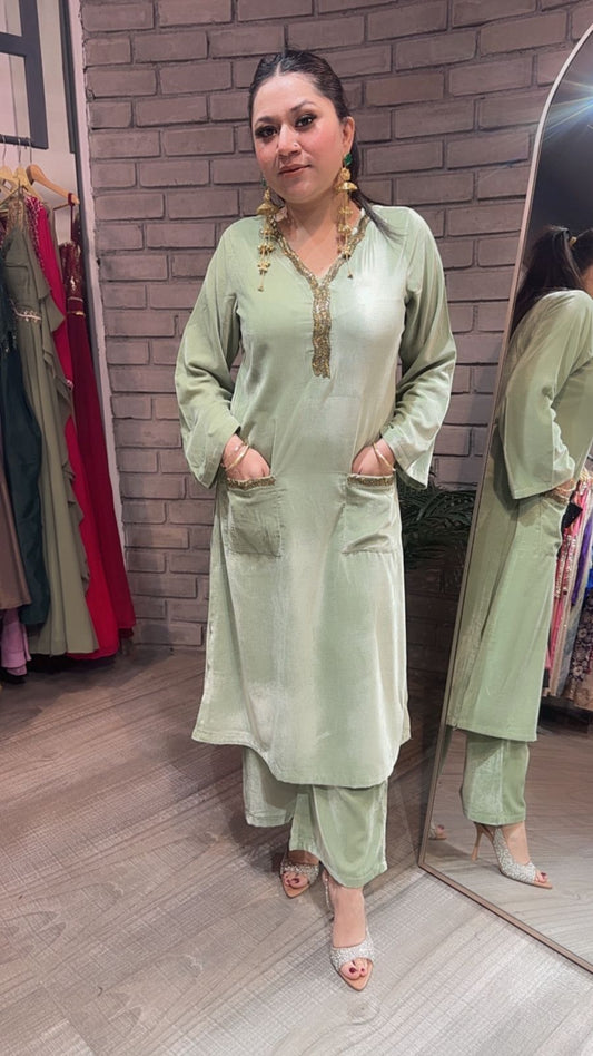 Fasana pista velvet pocket Cordset