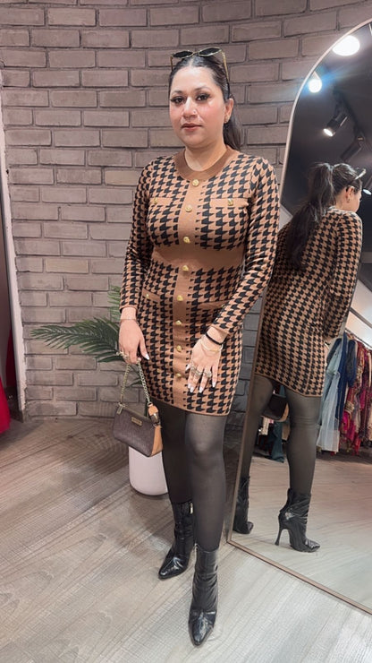 Whimsy Beige Woolen Dress