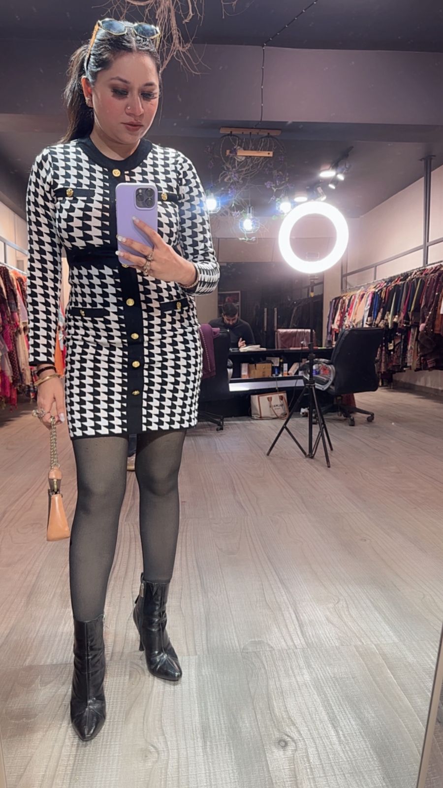 Whimsy Black Woolen Dress