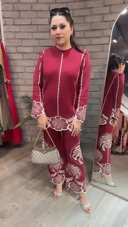 Mahroo Floral Scalp Woolen Cordset