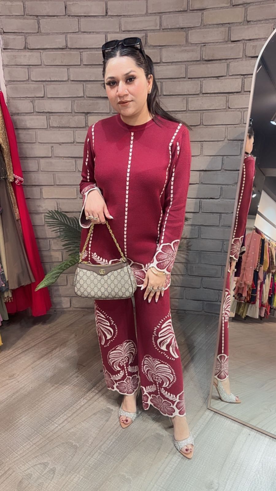 Mahroo Floral Scalp Woolen Cordset