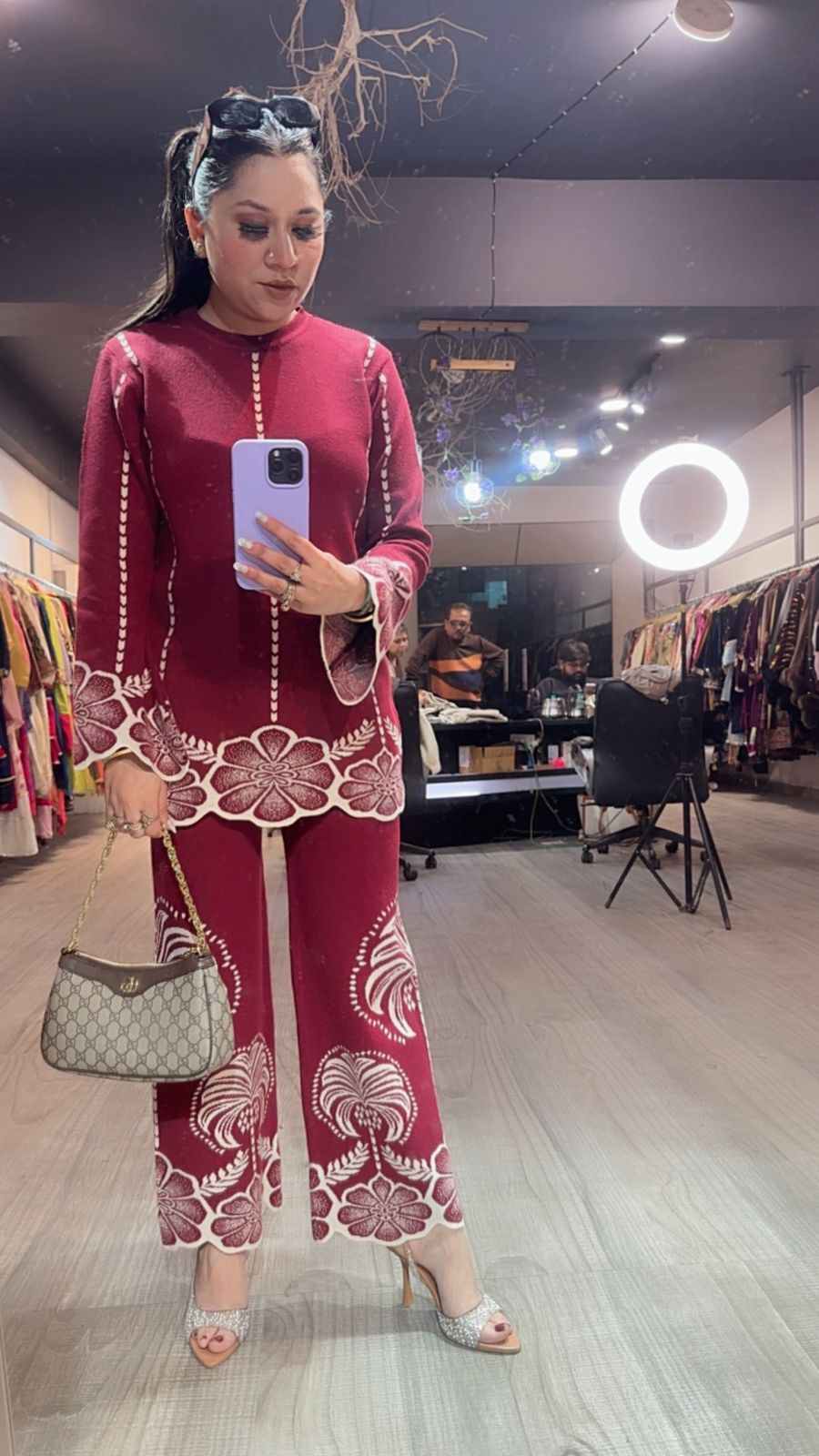 Mahroo Floral Scalp Woolen Cordset