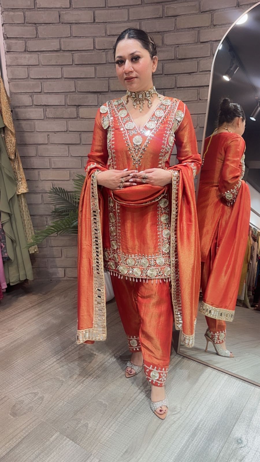 Ronak Rust Mirror Designer suit