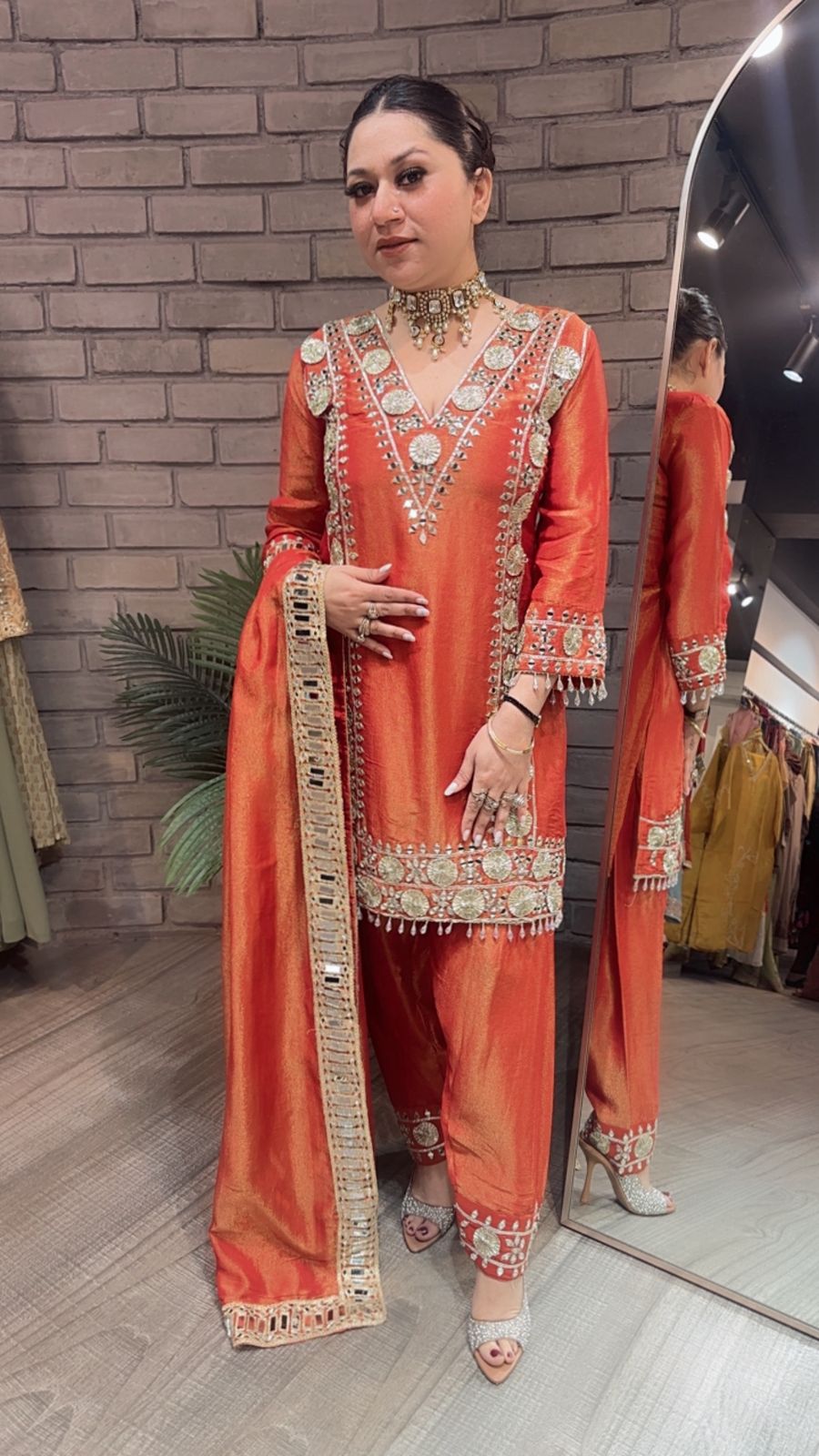 Ronak Rust Mirror Designer suit