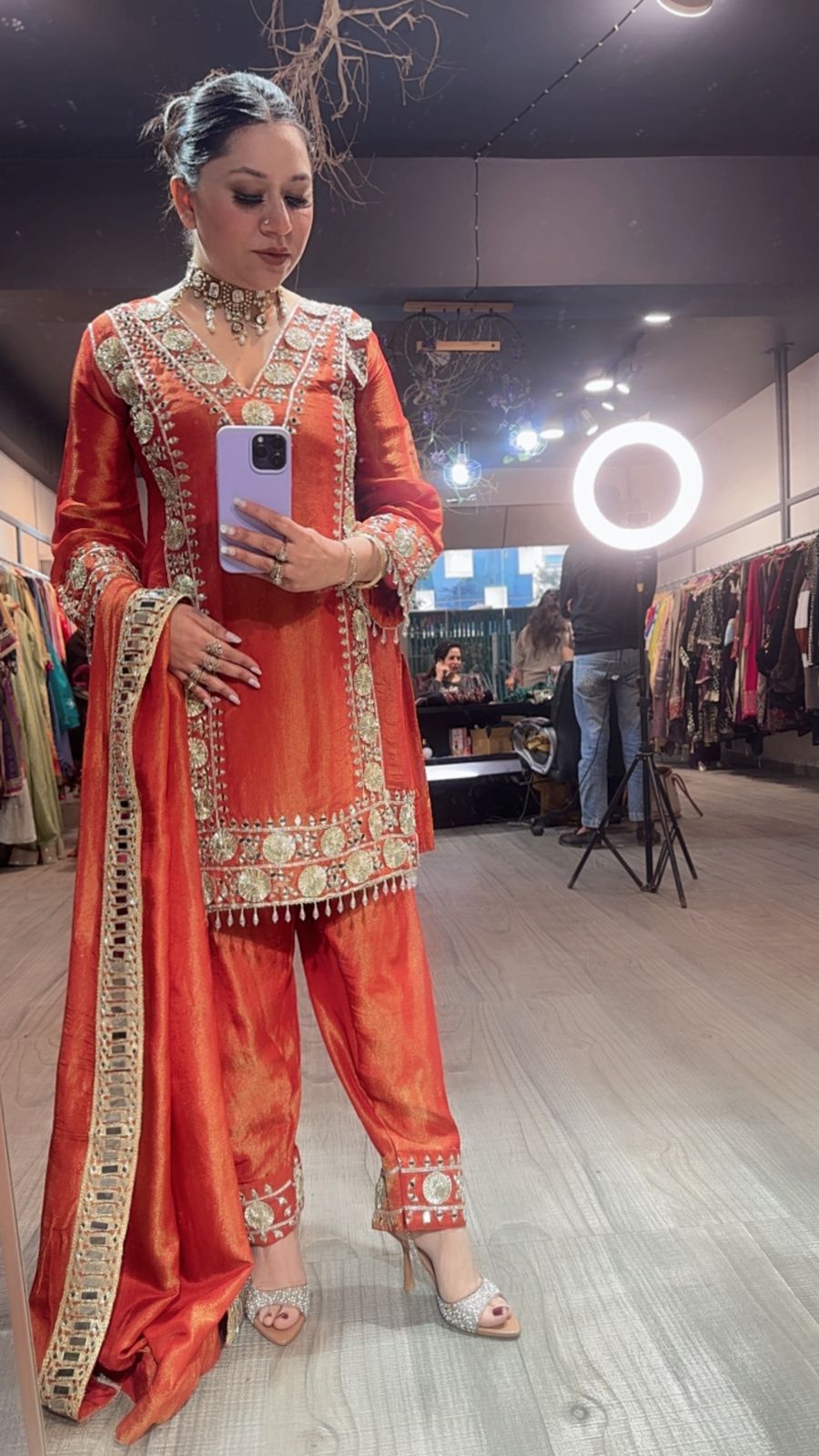 Ronak Rust Mirror Designer suit
