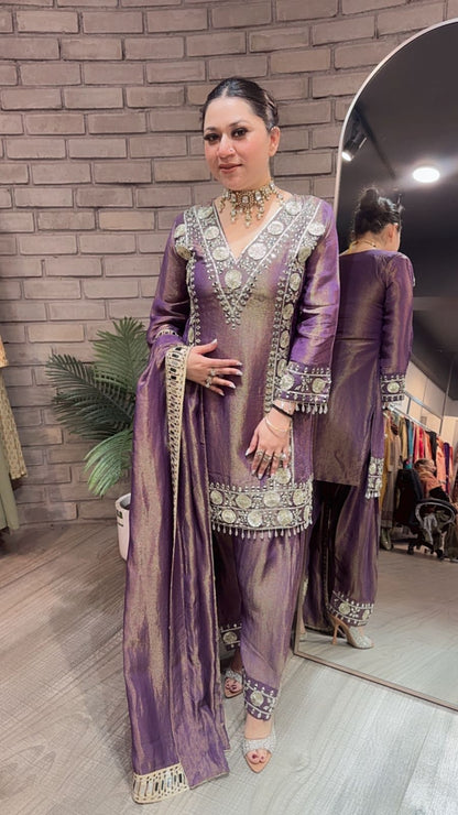 Ronak Lavander Mirror Designer suit