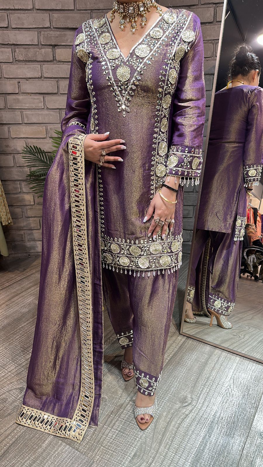 Ronak Lavander Mirror Designer suit