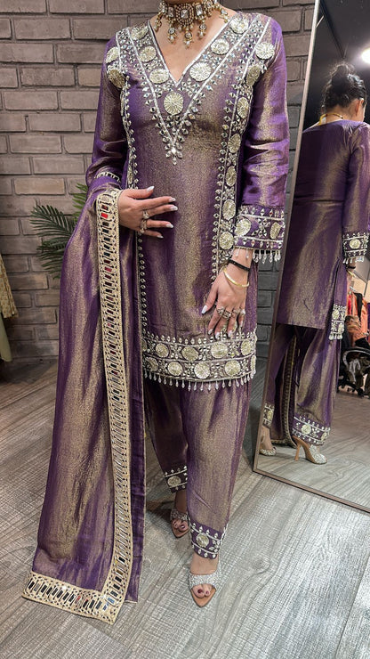 Ronak Lavander Mirror Designer suit