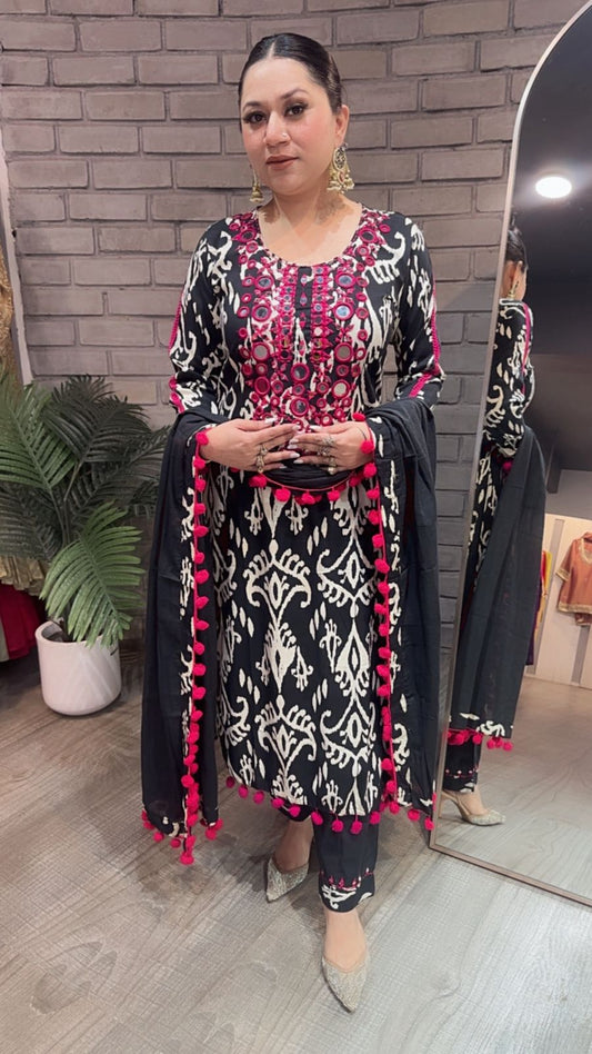 Roselle Mirror Pom Pom Designer suit