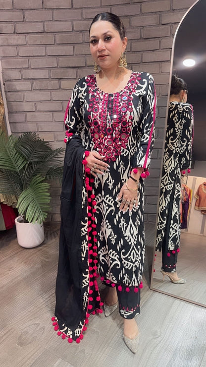 Roselle Mirror Pom Pom Designer suit