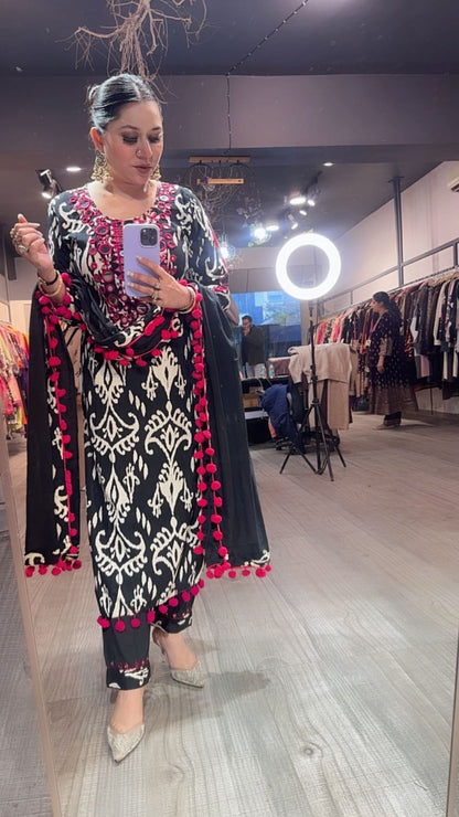 Roselle Mirror Pom Pom Designer suit