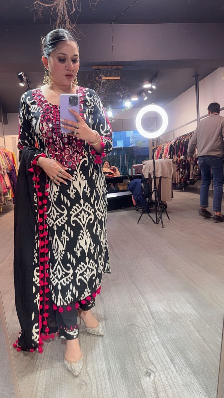 Roselle Mirror Pom Pom Designer suit