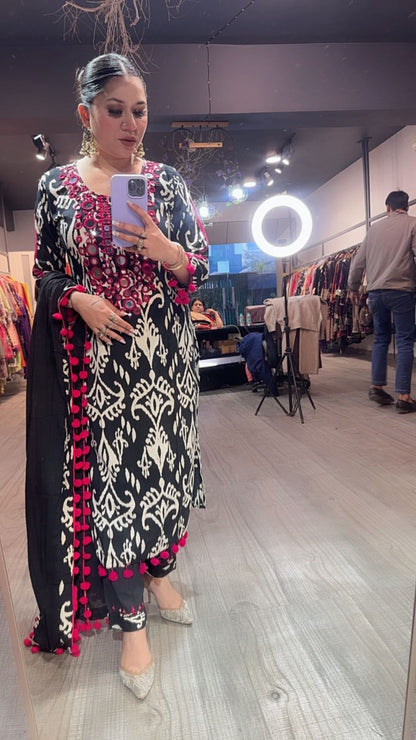 Roselle Mirror Pom Pom Designer suit