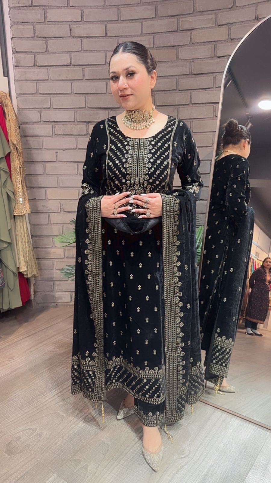 Kaera Black velvet  Designer suit