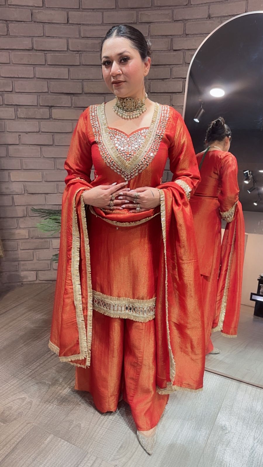 Rabha Rust Mirror Designer suit