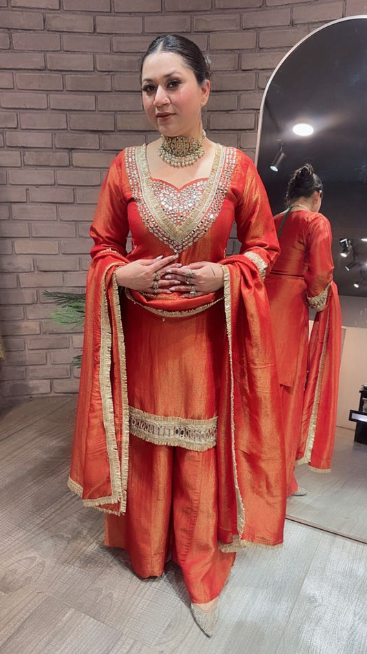 Rabha Rust Mirror Designer suit