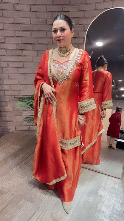 Rabha Rust Mirror Designer suit