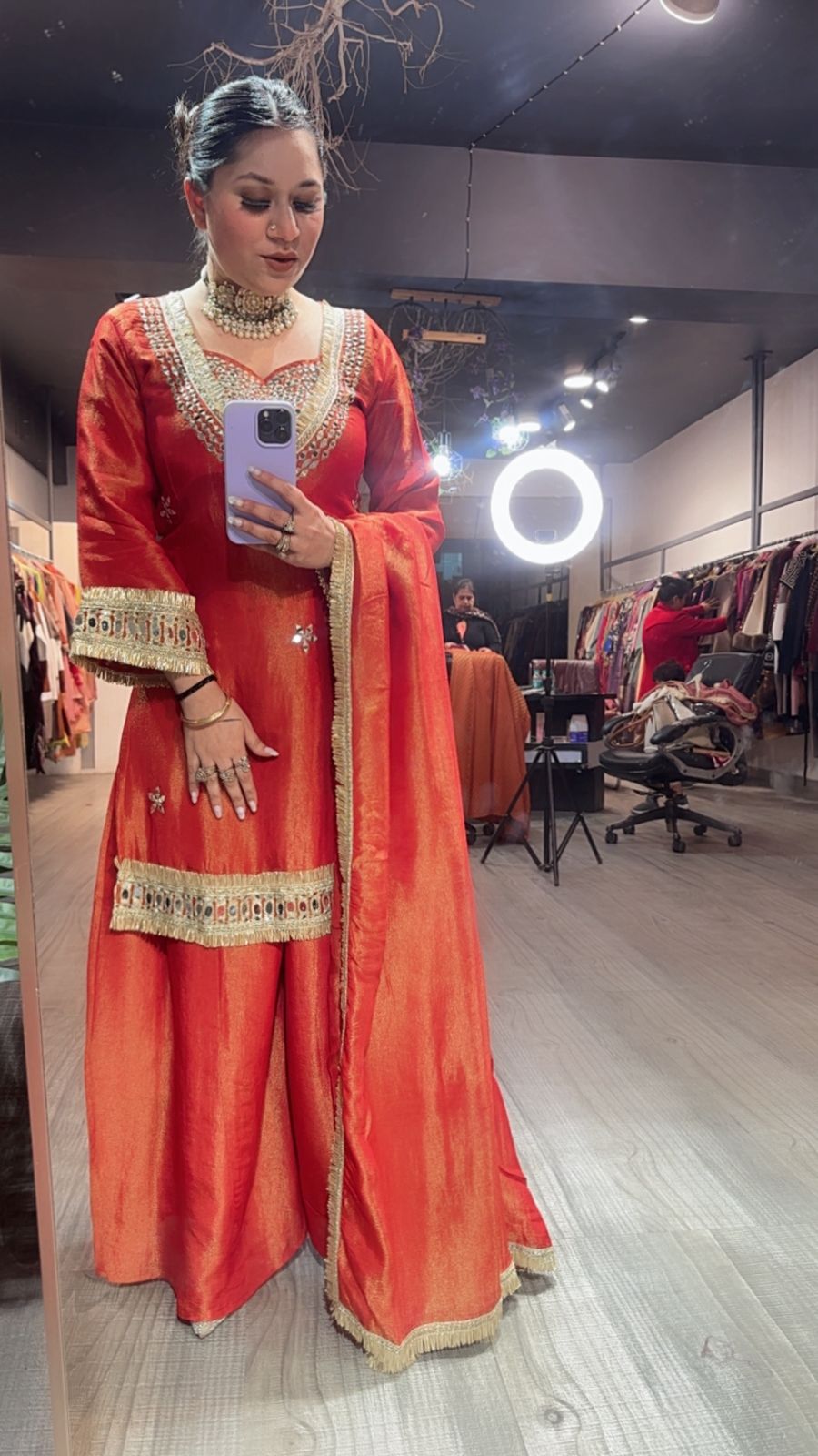 Rabha Rust Mirror Designer suit