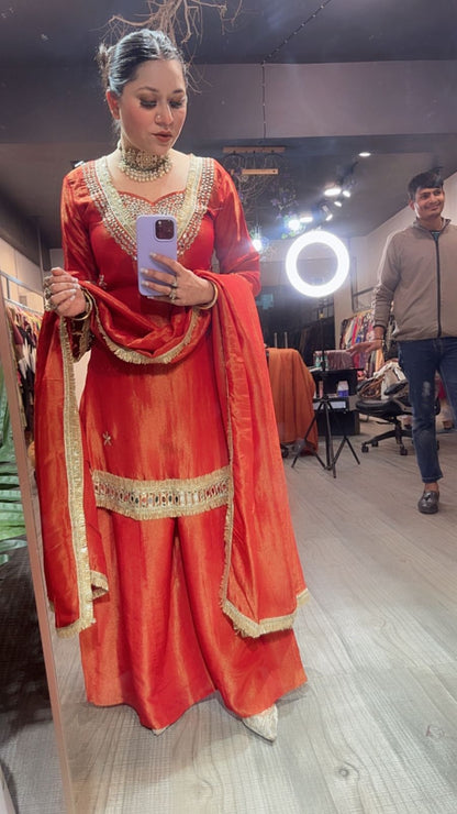 Rabha Rust Mirror Designer suit