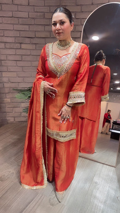 Rabha Rust Mirror Designer suit