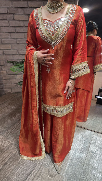 Rabha Rust Mirror Designer suit