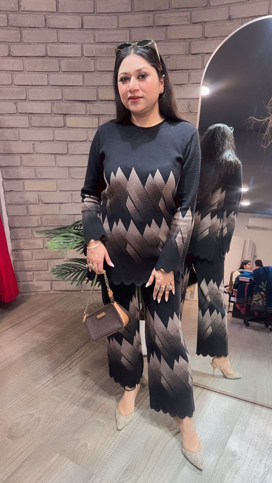 Bocha Black Woolen Cordset