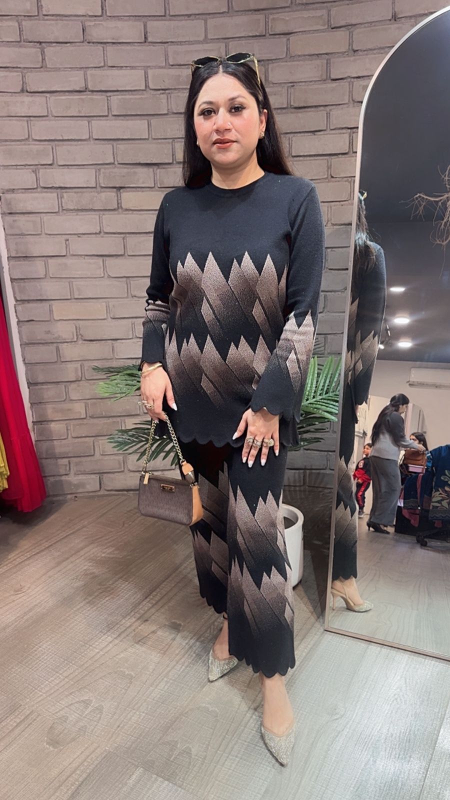 Bocha Black Woolen Cordset