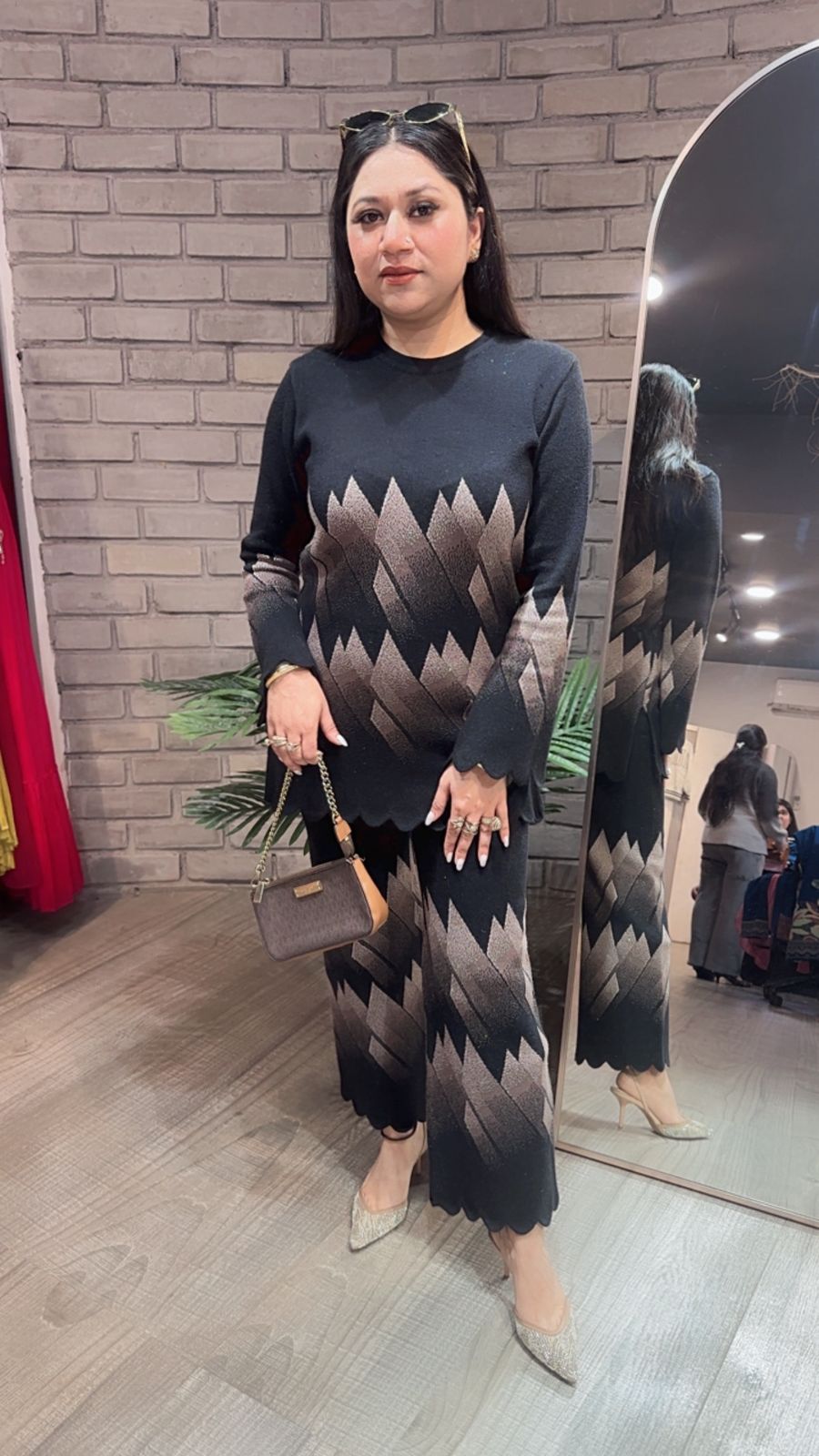 Bocha Black Woolen Cordset