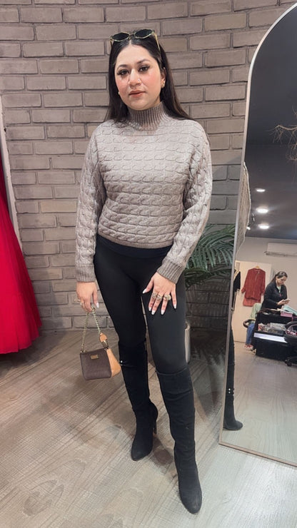 Avira Mouse high Neck Woolen Sweater