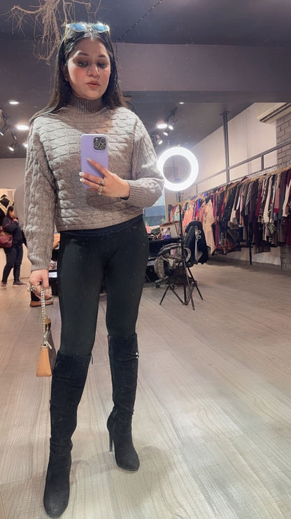 Avira Mouse high Neck Woolen Sweater