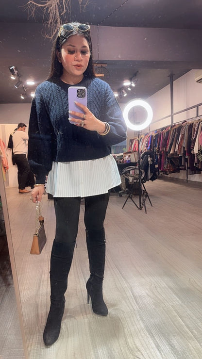 Kair shirt Style Woolen Sweater