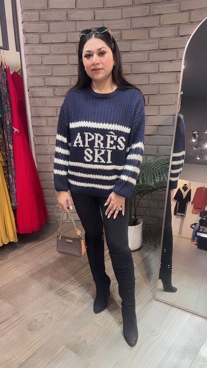 Elor Navy Blue Woolen Sweater