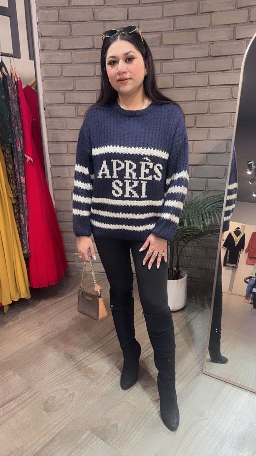 Elor Navy Blue Woolen Sweater