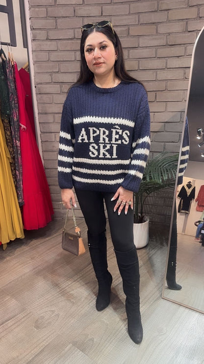 Elor Navy Blue Woolen Sweater
