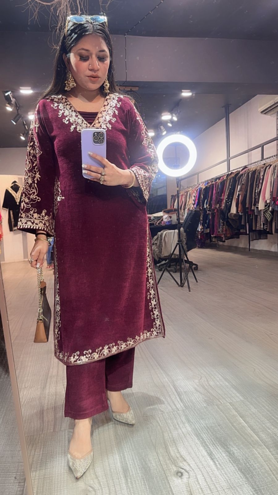 Miera Wine pocket Woolen Cordset