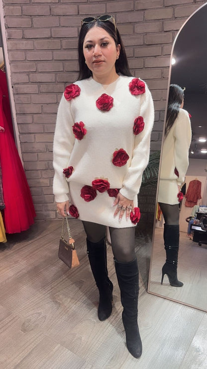 Rosemary offwhite Woolen Skirt Cordset