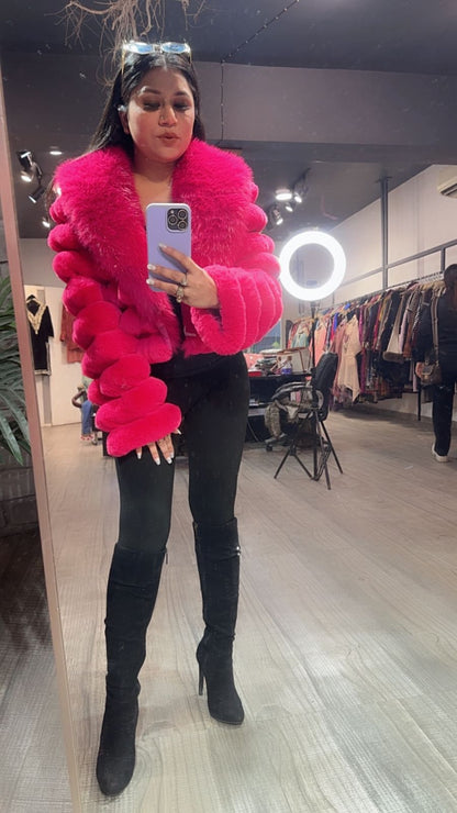 Furla Hot pink Fur Jacket