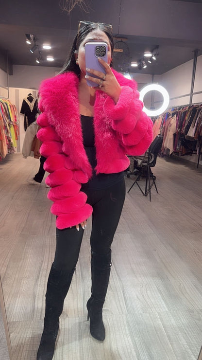 Furla Hot pink Fur Jacket