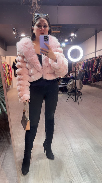 Furla Baby pink Fur Jacket