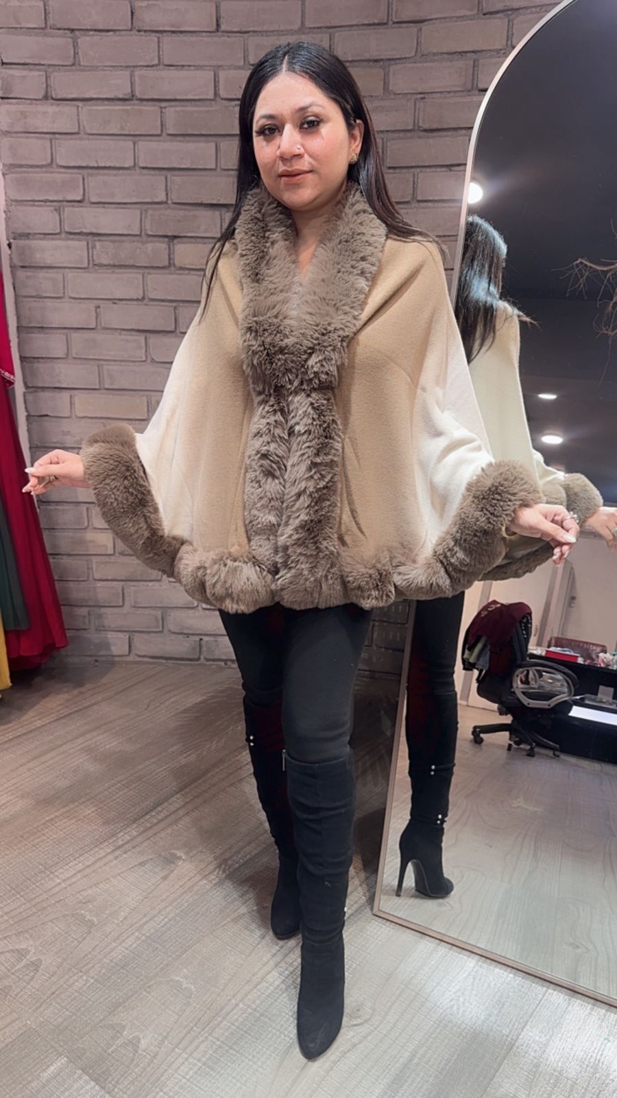 Ombré Brown Beige Fur Stole