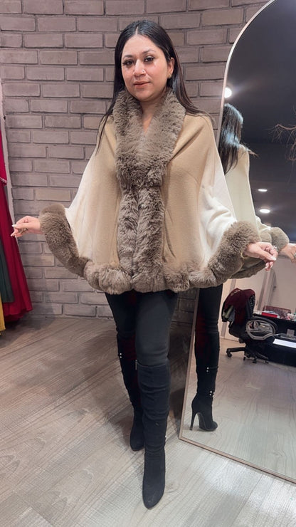 Ombré Brown Beige Fur Stole