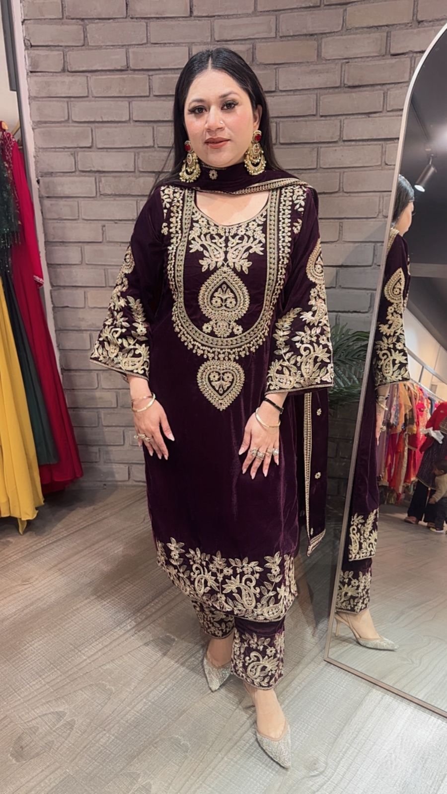 Nayab Wine Designer Suit