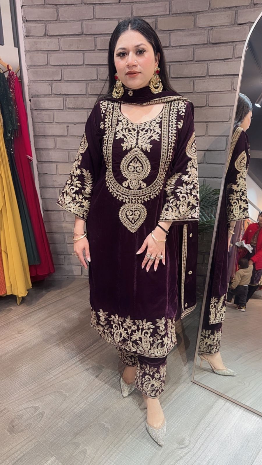 Nayab Wine Designer Suit