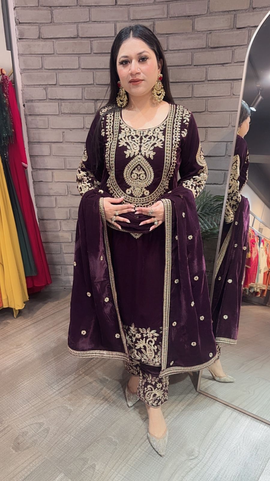 Nayab Wine Designer Suit