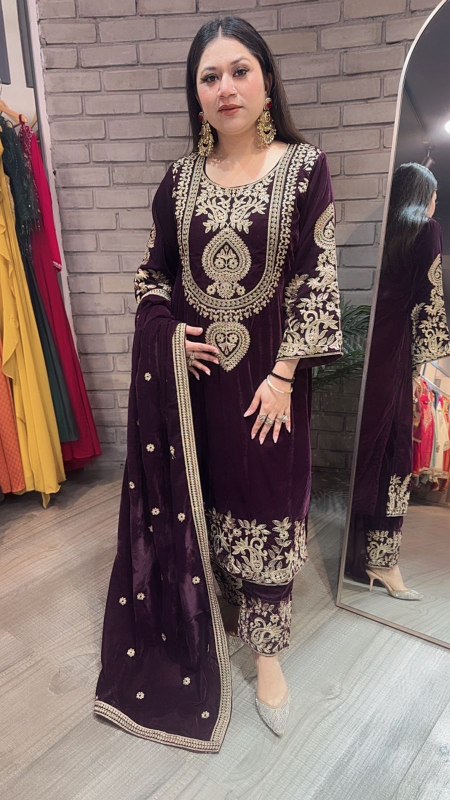 Nayab Wine Designer Suit
